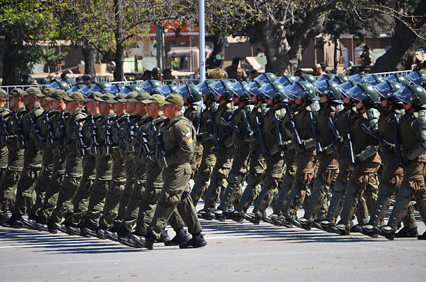 Public order control, Military Parade in O'Higgins Park, Santiago, Santiago Metropolitan Region, Chile