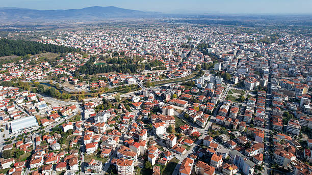 istock Aerial view around the downtown in Trikala, greece 2235830903