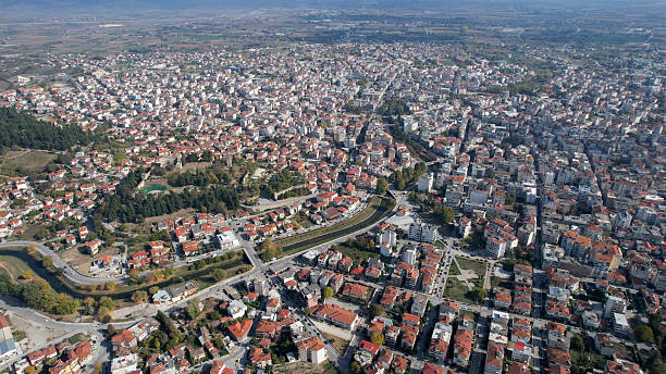istock Aerial view around the downtown in Trikala, greece 2235830923