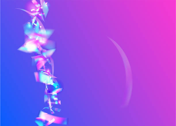 istock Anniversary Background. Foil Element. Pink Retro Confetti. Festive Glitter. Art Holographic Explosion. Birthday Ribbon. Isolated Paper. Rainbow Design. Purple Anniversary Background 2235831042