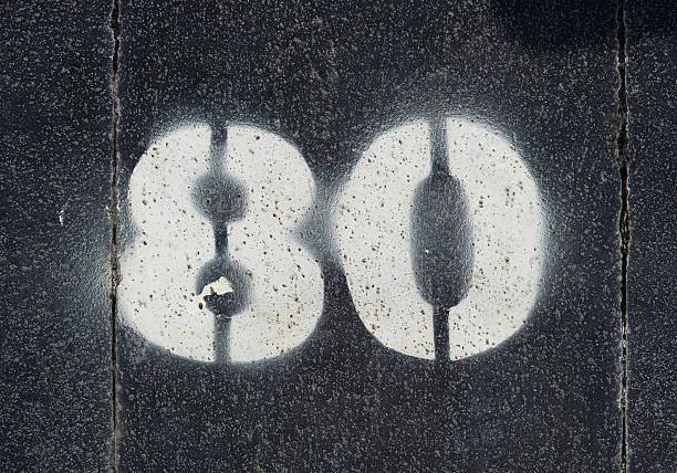 istock the number 80 is written on the floor 2235834770