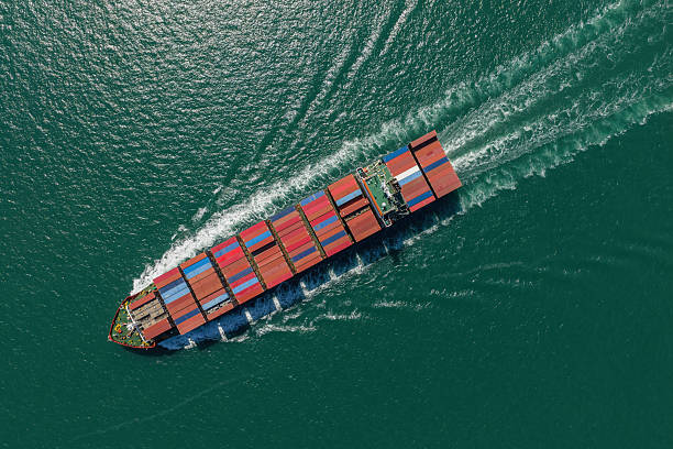 istock Overlooking the navigation of cargo and container ships 2235847327