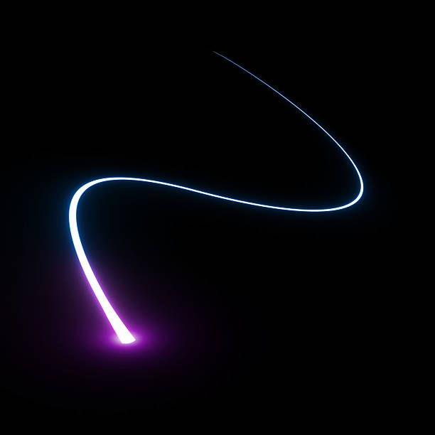 istock Abstract futuristic glowing neon laser line curve. Light trail wave. 2235847851