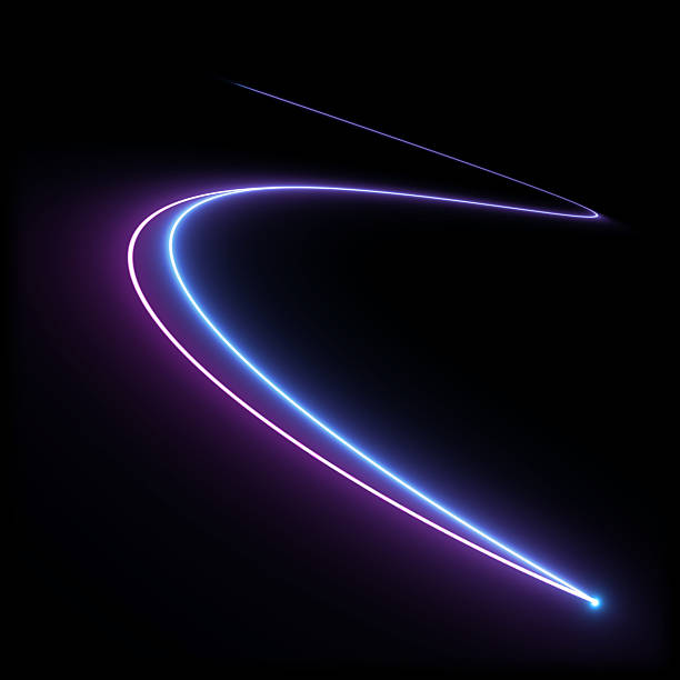 istock Abstract futuristic glowing neon laser line curve. Light trail wave. 2235847853