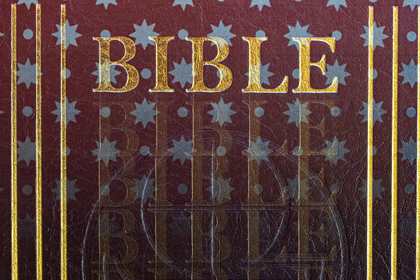 The Bible, a collection of religious texts, close up.