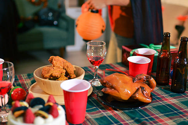 People having fun at Halloween party