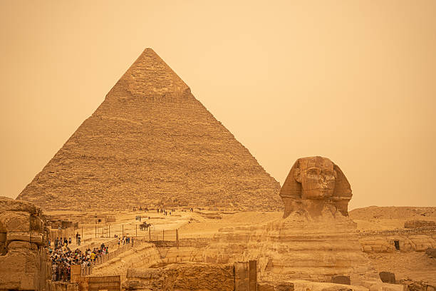 Sphinx and pyramid, Giza, Cairo, Egypt