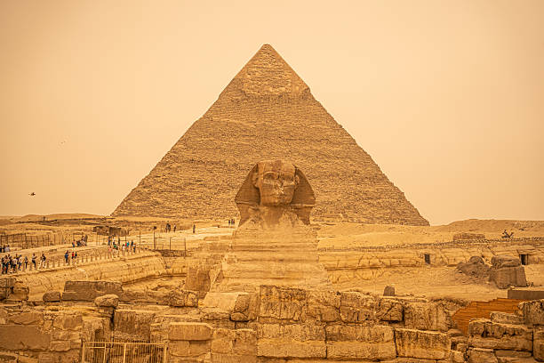 Sphinx and pyramid, Giza, Cairo, Egypt