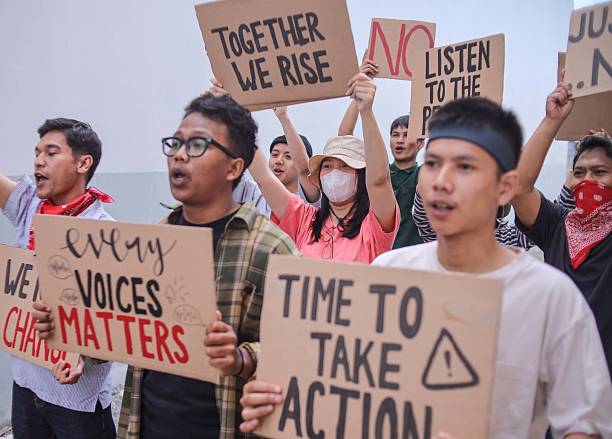 istock Young People Protesting of Their Rights on The Street 2235858928