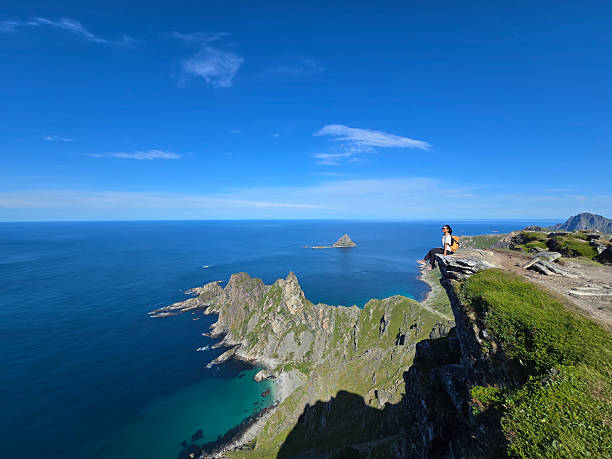 istock Breathtaking view from Matind Mountain overlooking the Norwegian coastline in Bleik 2235863163