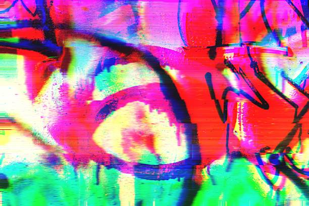 istock Glitch Art Neon Abstract in 80s, Acid, Vibrant Style 2235863373