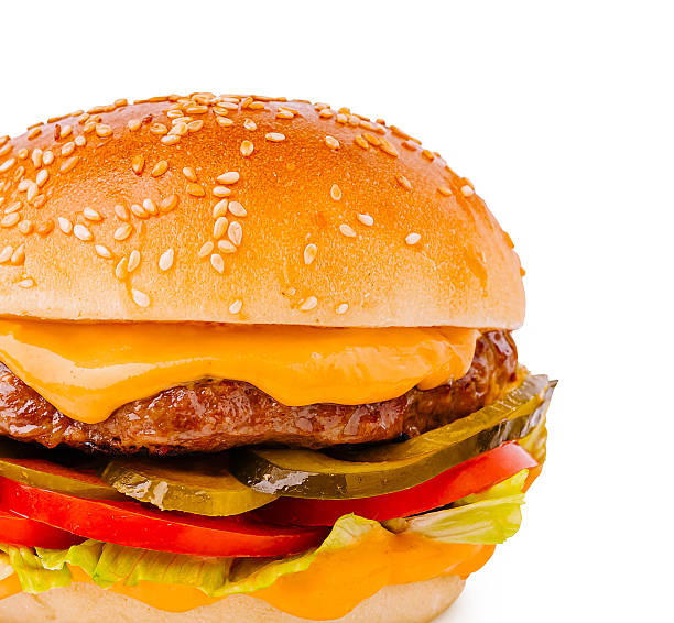 istock Juicy cheeseburger with fresh toppings on a sesame seed bun 2235863923