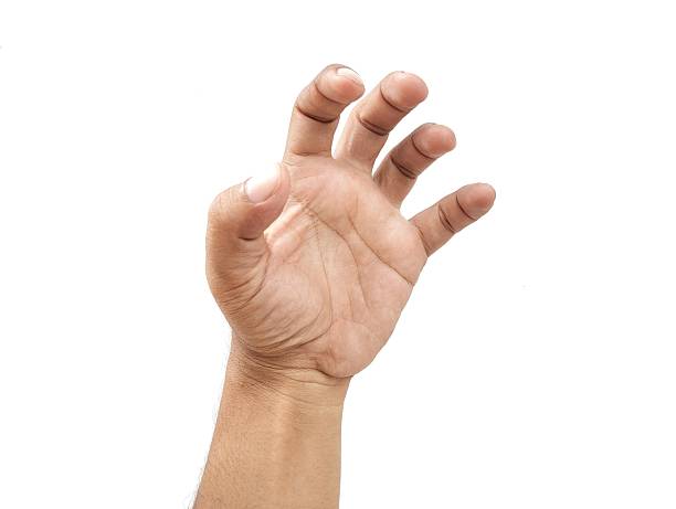 istock Man hand gesture holding something isolated on white background 2235879225