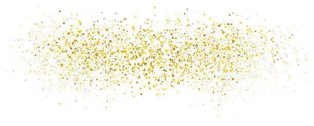 istock Gold glitter falling confetti border. Glittering dust, Confetti particles isolated on transparent background with copy space. Vector illustration for anniversary, birthday, party, xmas sale, promotion 2235879533