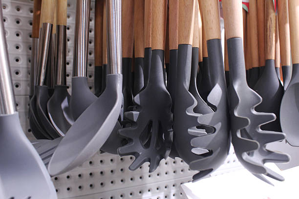 istock Plastic Silicone Kitchen Utensils Scoop Spatula Spoon For Spaghetti Close-Up 2235880893