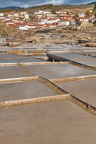 istock Antique salt platforms in Basque Country. Salinas de Anana. Spain 2235884950