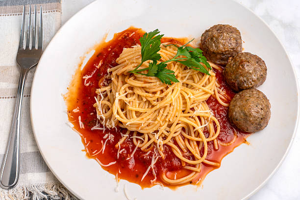 istock spaghetti with sauce  and meat balls 2235902302