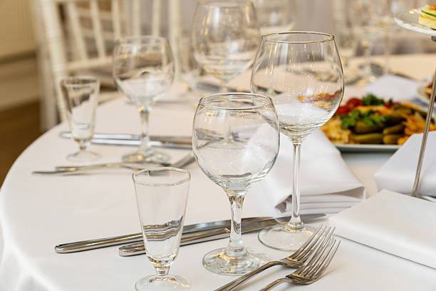 istock Elegant festive table setting in a restaurant for a holiday dinner party 2235903988