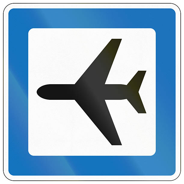 istock Danish service road sign for an airport 2235907311