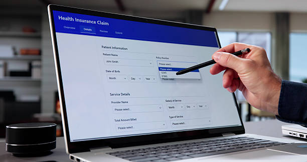 istock Man Filling Out Social Security Benefits Form Online After Workplace 2235908794