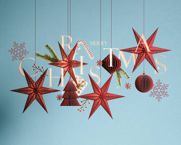 istock Christmas decoration with text on blue background. Creative Merry Christmas greeting card design. 2235910335