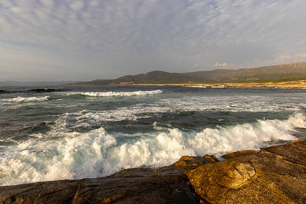 Photo of a wave breaking on a beach shoreline