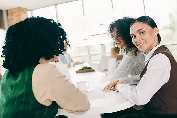 istock Professional business team collaborating on a project during an office meeting while building innovative ideas in teamwork 2235919594