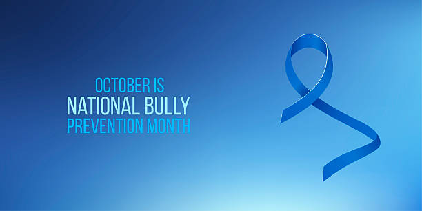 istock National Bully Prevention month concept. Banner template with blue ribbon awareness and text. Vector illustration. 2235921429