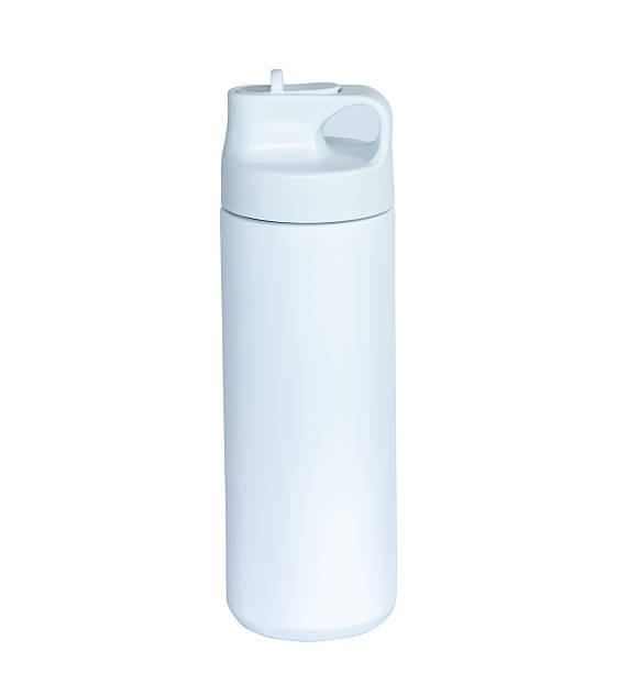 istock White thermal water bottle  with lid isolated on white background with clipping path. Eco friendly stainless steel flask for hydration, fitness, travel, and daily lifestyle use with minimalist design. 2235922143