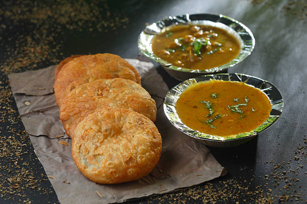 istock Traditional Indian Kachori with Aloo Sabzi and Chole 2235952253