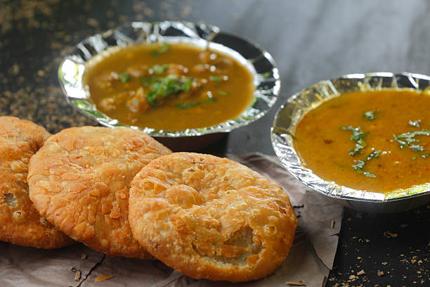 istock Traditional Indian Kachori with Aloo Sabzi and Chole 2235953863