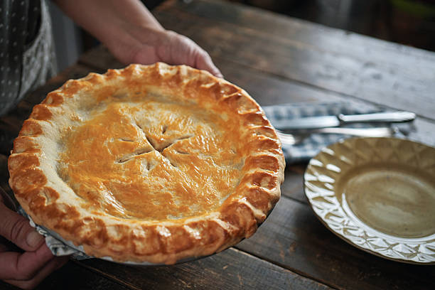 istock Fresh Baked Thanksgiving Leftover Pie with Turkey, Vegetables and Boiled Eggs 2235965486