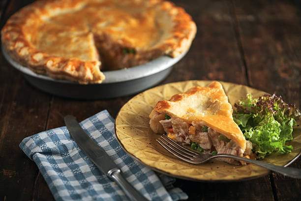 istock Fresh Baked Thanksgiving Leftover Pie with Turkey, Vegetables and Boiled Eggs 2235965495