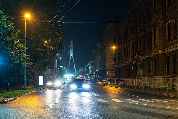 Cars at the pedestrian crossing on Kr. Valdemara Street