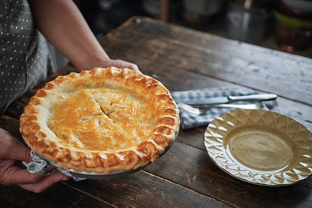 istock Fresh Baked Thanksgiving Leftover Pie with Turkey, Vegetables and Boiled Eggs 2235966368