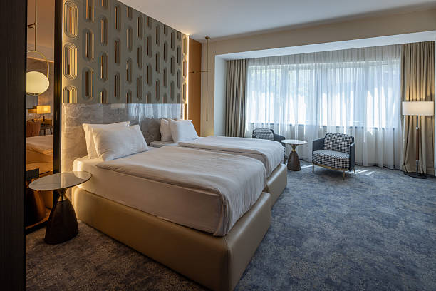 istock Interior of a modern hotel bedroom 2235968617