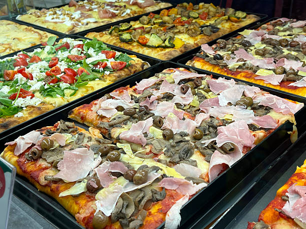 istock Italian pizza in in glass window display 2235974207