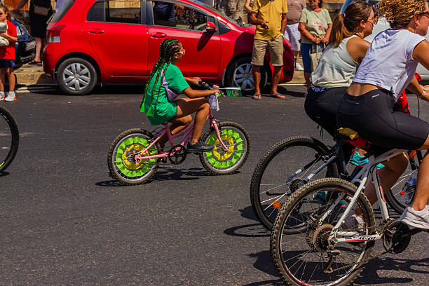 Zabbar, Malta - September 14th, 2025 Bicycle section of the Motorcycle and Bicycle Pilgrimage in Zabbar