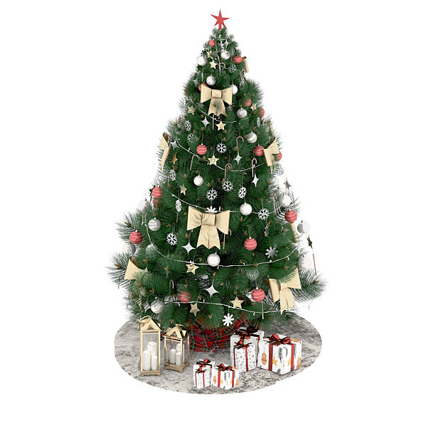 istock Christmas Tree and gift bosex on white background, 3d render 2235976240