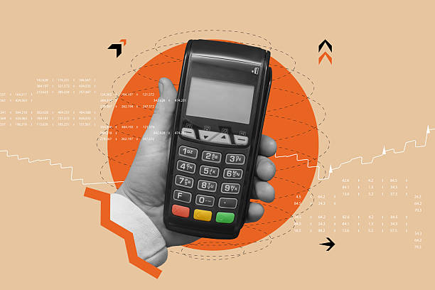 istock Art collage for digital payments, card terminals, and modern transaction technologies. Concept fintech, retail and e-commerce in a cashless economy. 2235976628