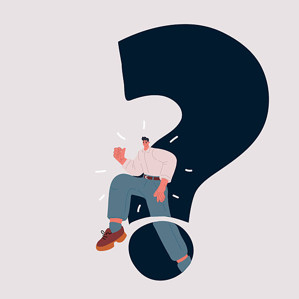 istock Vector Illustration of a Man Emerging from a Giant Question Mark, Concept of Problem Solving and Coming Out of Darkness 2235980493