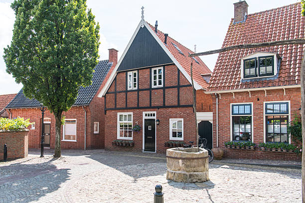 One of three old water wells in the center of Ootmarsum in The Netherlands.