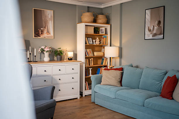 istock Modern living room interior design with cozy sofa and stylish decor 2235988605