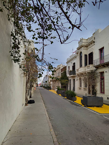 istock Perspective view down a narrow empty street, montevideo, uruguay 2235998505