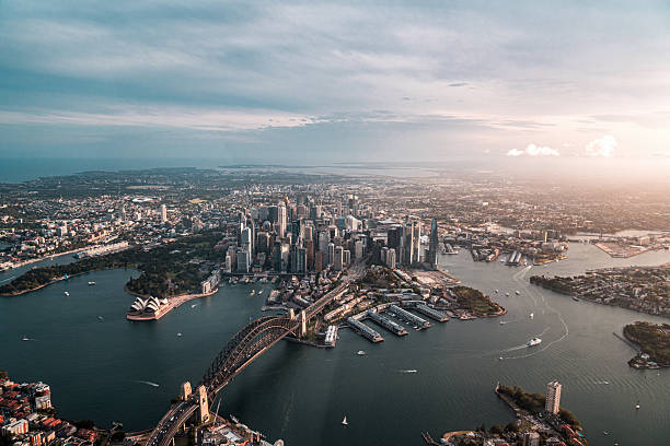 istock Panoramic Sydney Harbour Bridge Opera House Downtown Waterfront Aerial View 2236006164