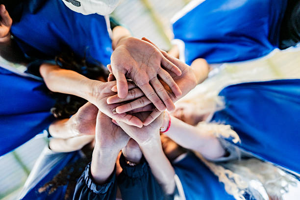 istock Portrait of a students with hads clasped on a school 2236008408