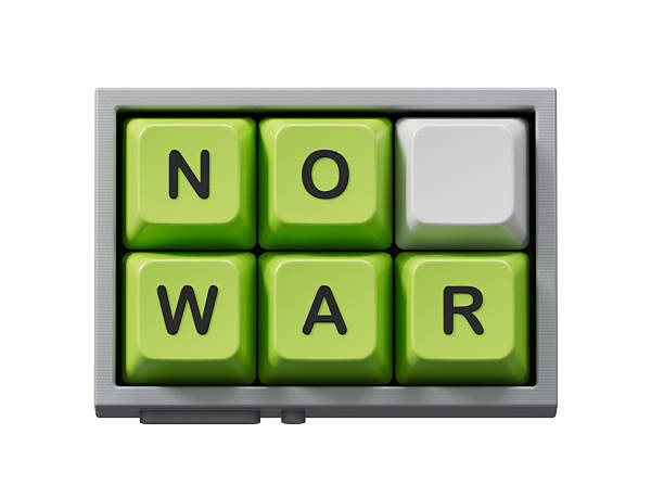 istock NO WAR symbol. Computer keyboard keys with words 'NO WAR'. Computer keyboard keys with the inscription NO WAR.3D rendering on Green Screen for footage and clipping path. Computer keyboard keys. 2236013689