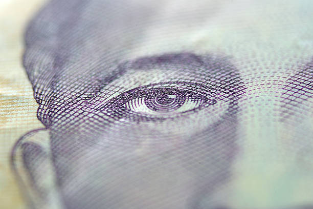istock Close-Up Image of Detailed Eye Print on Currency Note Design 2236025451