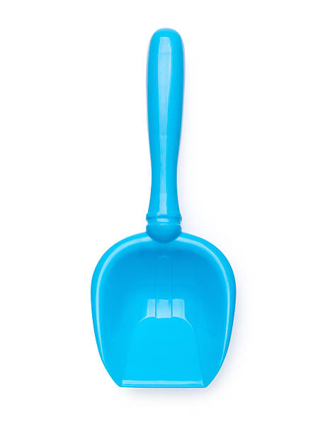 istock Children's plastic scoop blue color isolated on white background, top view 2236030627
