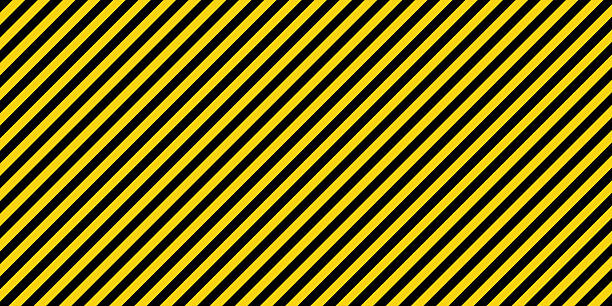 istock Warning sign with yellow and black diagonal lines. Attention, danger or caution symbol. Construction site signage, road safety notice, hazard banner, security alert shield. Vector illustration 2236034838
